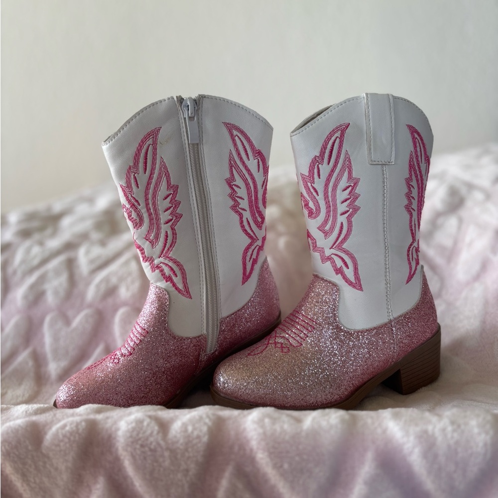 Girls' Pink Glitter Cowboy Boots